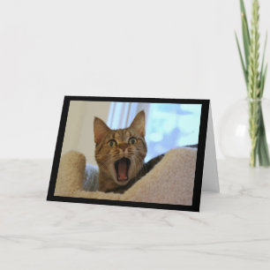 Cat Singing Grattis på födelsedagen Kort