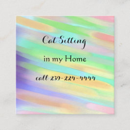 Cat Sitta Affärskort Fyrkantigt Visitkort
