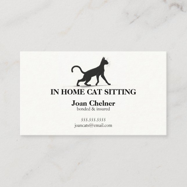 Cat Sitta Cat Cat Services Visitkort (Framsida)