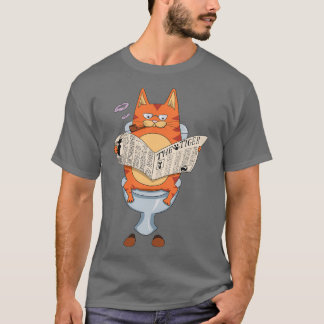 Cat Sitta på Toilet Funny Cat Lovers Toilet Humo T Shirt