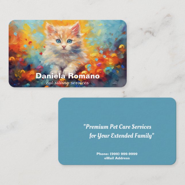 Cat Sitta Services Visitkort (Fram/baksida)