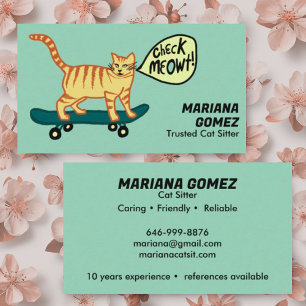 Cat Sitter Cute Check Meowt Kittens Cats Vets Visitkort