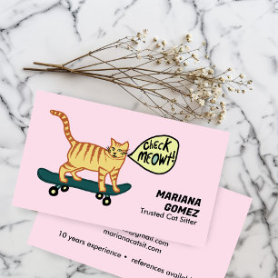 Cat Sitter Cute Check Meowt Kittens Cats Vets Visitkort