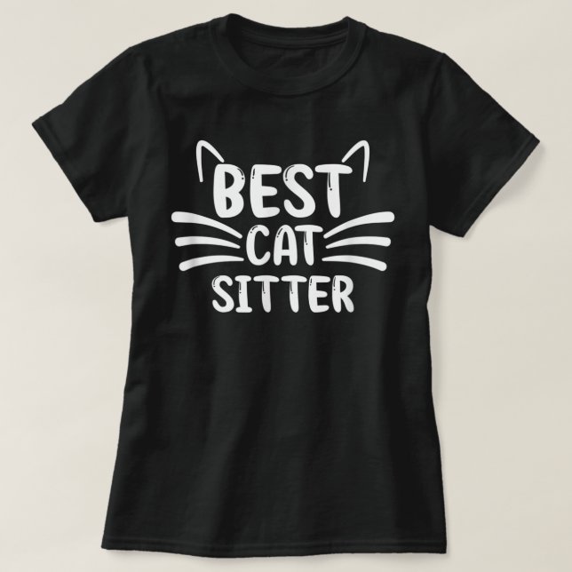 Cat Sitter Tack Gifts T-Shirt (Design framsida)