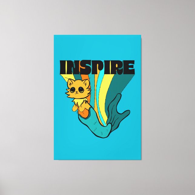 Cat Sjöjungfru ASL Inspire Spiral fotopatbok för b Canvastryck (Framsida)