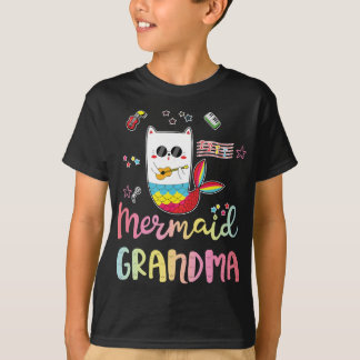 Cat Sjöjungfru Grandma Funny Grandmor Family Match T Shirt