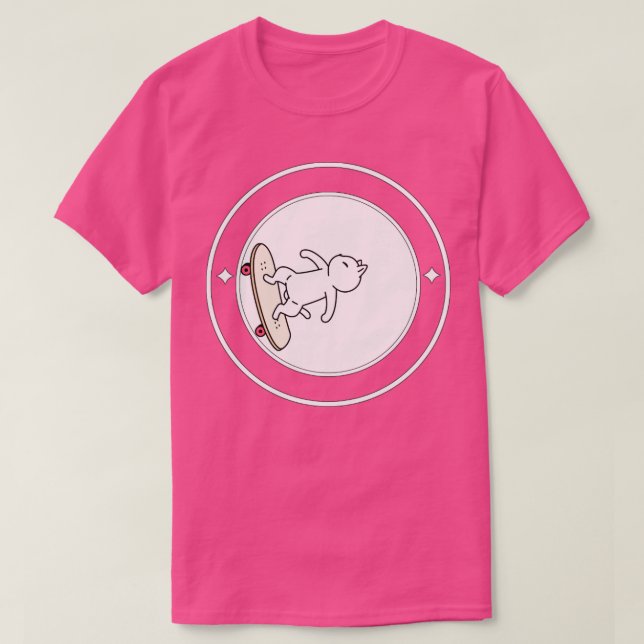 Cat Skateboarding T Shirt (Design framsida)
