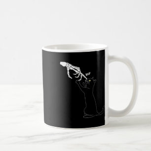 Cat Skeleton Hand Boop Cat Nose Funny Halloween Ou Kaffemugg