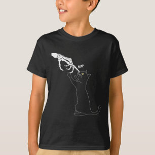 Cat Skeleton Hand Boop Cat Nose Funny Halloween Ou T Shirt