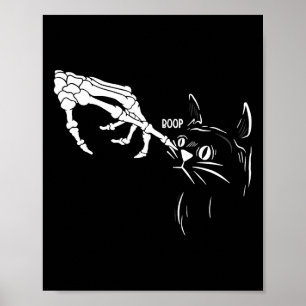 Cat Skeleton Hand Boop Halloween Cats Älskare Pet  Poster