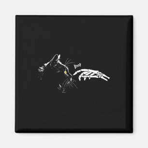 Cat Skeleton Hand Boop Halloween Cute Cats Pet Kit Magnet