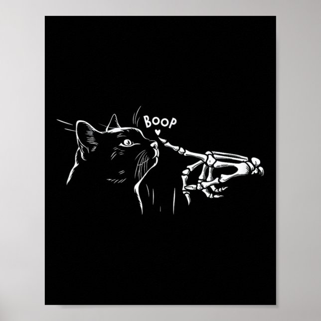 Cat Skeleton Hand Boop Halloween Pet Women Girls K Poster (Framsidan)