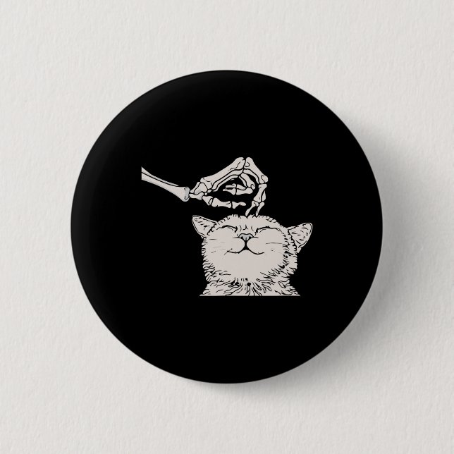 Cat Skeleton Hand Lazy Halloween Kostym Cool Bone Knapp (Framsida)