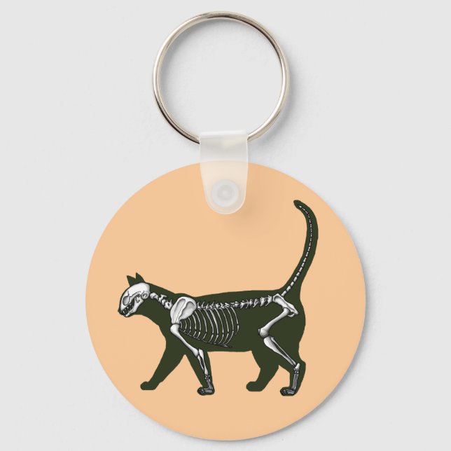 Cat Skeleton Nyckelring (Framsida)