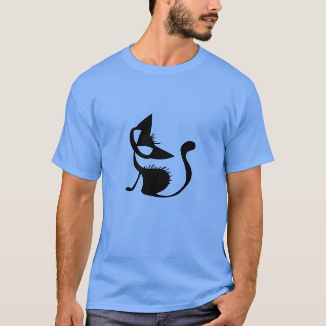 Cat Sketch Shirt kvinna och manar och barn T-Shirt (Framsida)