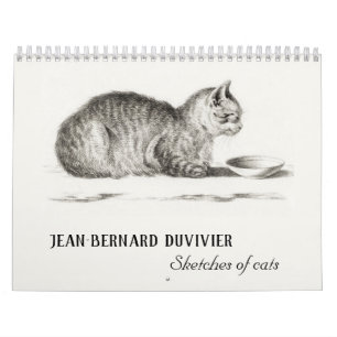 Cat Sketches Antique av Jean Bernard Duvivier Kalender