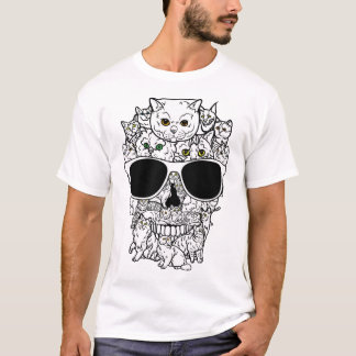 Cat Skull Kattunge Skeleton Black Sunglass Manar T T Shirt