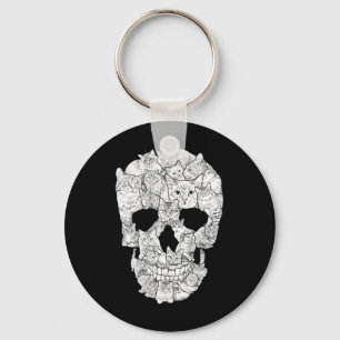 Cat Skull - Kattunge Skeleton Halloween Costume Id Nyckelring
