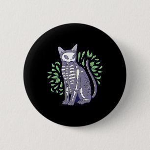 Cat Skull Shirt - Kattunge Skeleton Halloween Cost Knapp