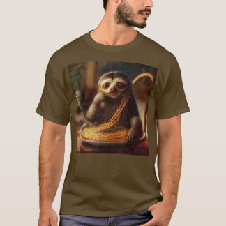 Cat Sloth Spaghetti T Shirt