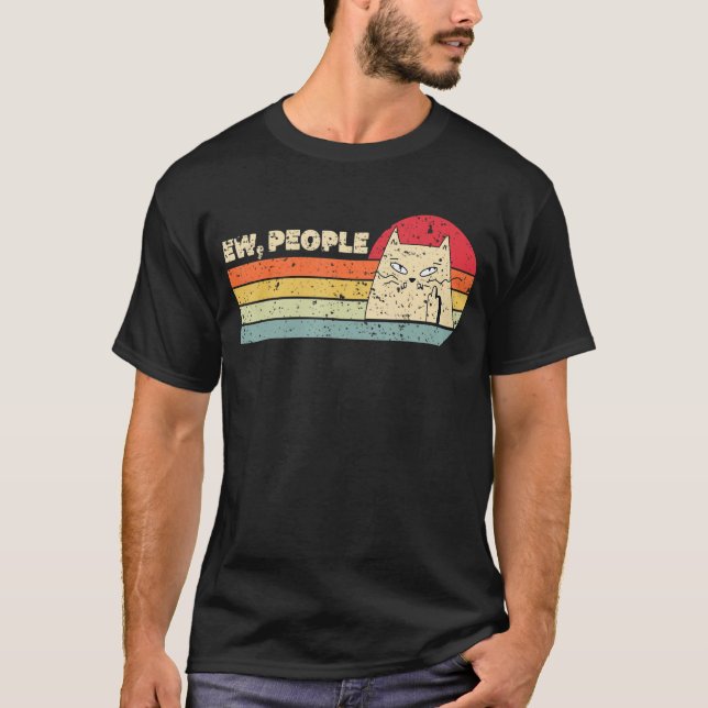 Cat Smile Memine Retro Stil Ew People Cute Cat T Shirt (Framsida)