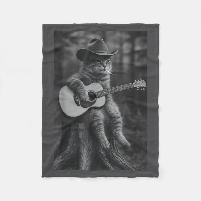 Cat Smoking Cigarette Racoon Ossum Funny Meme Cowb Fleecefilt (Framsidan)