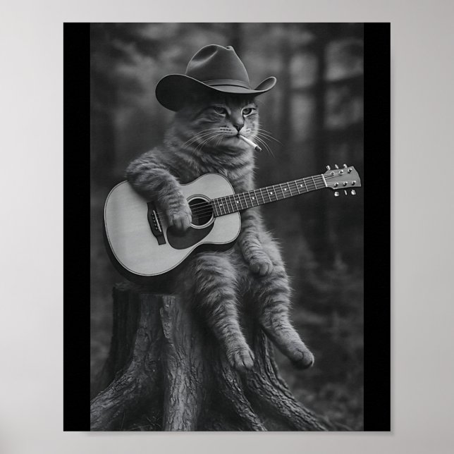 Cat Smoking Cigarette Racoon Ossum Funny Meme Cowb Poster (Framsidan)