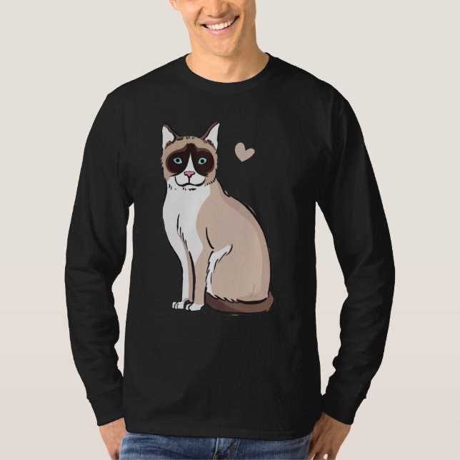 Cat Snowshoe Cat T Shirt (Framsida)