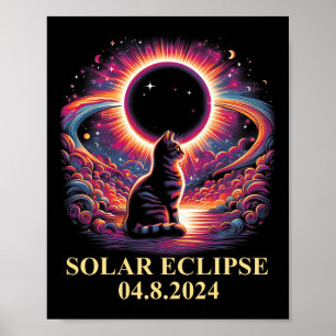 Cat Solar Eclipse 2024 Totality April 8 Manar Kvin Poster