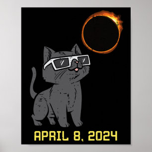 Cat Solar Eclipse 2024 Totality April 8 Women Mana Poster