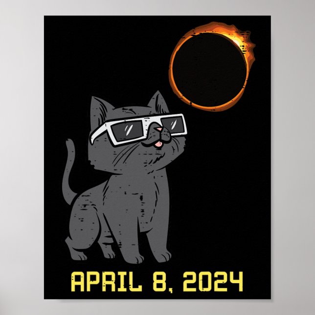 Cat Solar Eclipse 2024 Totality April 8 Women Mana Poster (Framsidan)