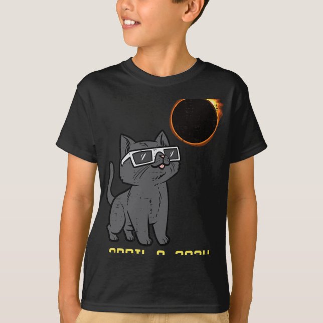 Cat Solar Eclipse 2024 Totality April 8 Women Mana T Shirt (Framsida)