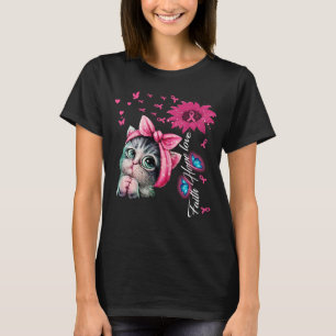 Cat Solros Faith Hope Kärlek Breast Cancer Awaren T Shirt