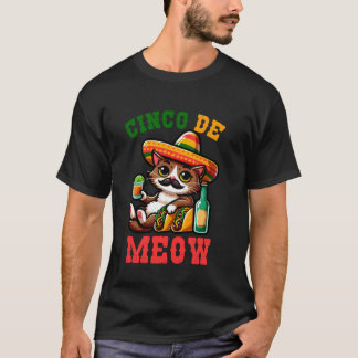 Cat Sombrero Cinco De Mayo Funny Mexican Food Mexi T Shirt