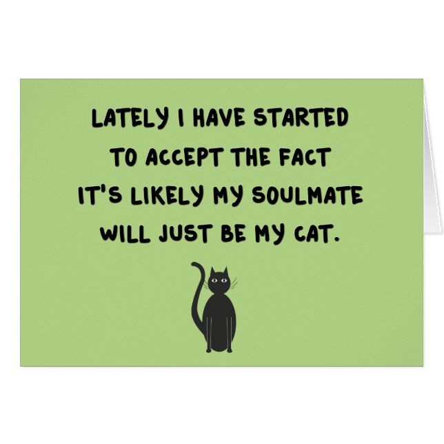 Cat Soulmate Hälsningskort (Framsidan Horizontal)