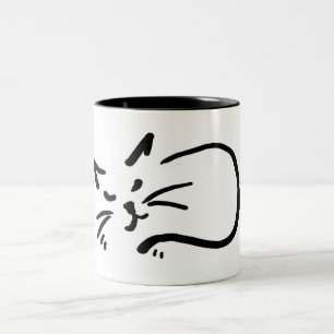 Cat sov Två-Tonad mugg