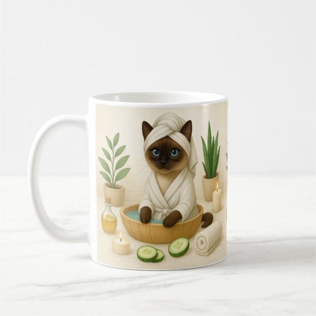 Cat Spa Thees for Cat Lovers Kaffemugg (Vänster)