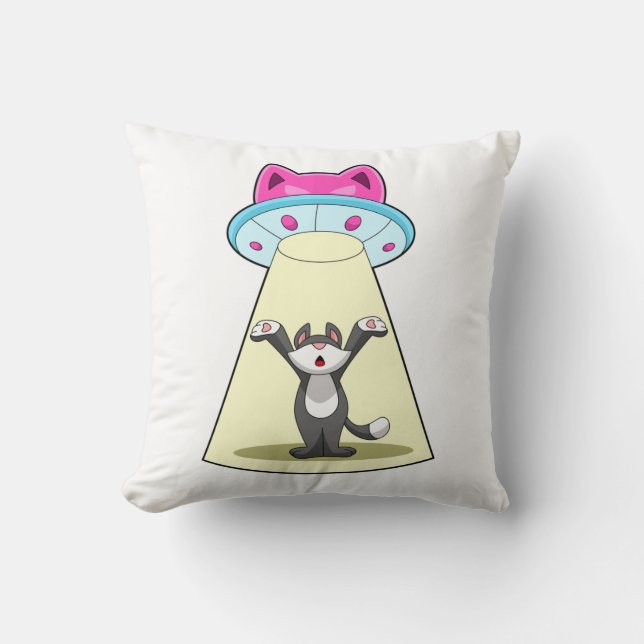 Cat Spacesship Kudde (Framsida)