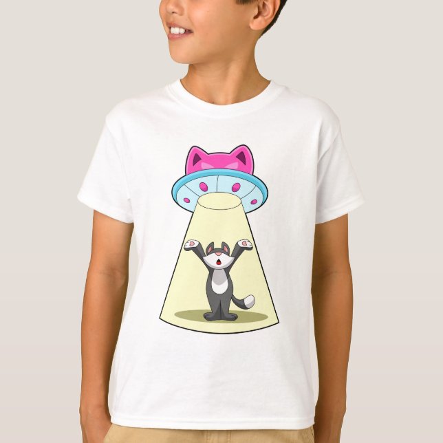 Cat Spacesship T Shirt (Framsida)