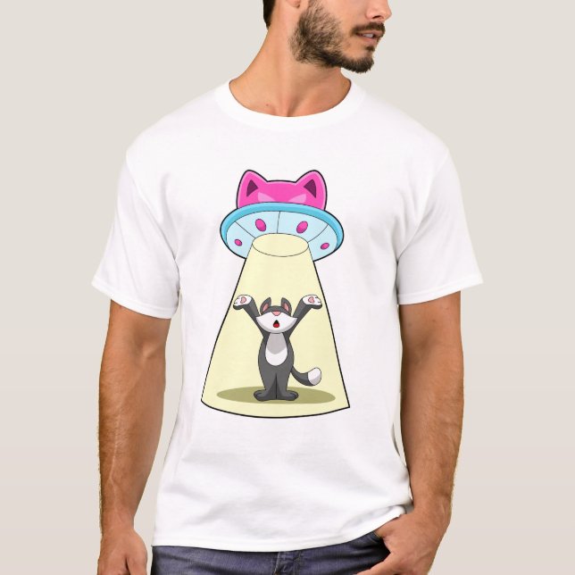 Cat Spacesship T Shirt (Framsida)