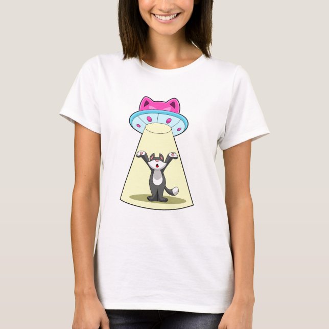 Cat Spacesship T Shirt (Framsida)