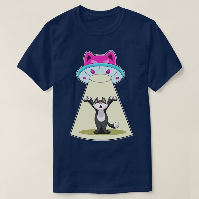 Cat Spacesship T Shirt (Design framsida)