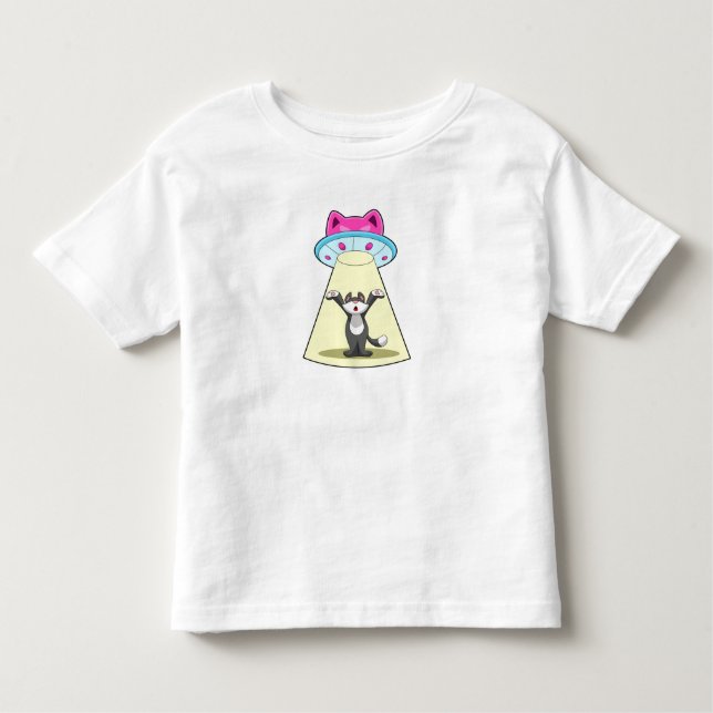 Cat Spacesship T Shirt (Framsida)