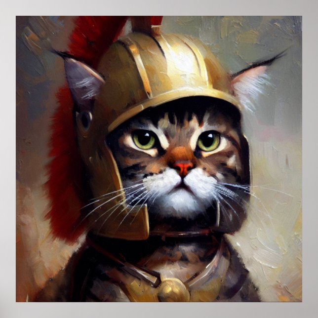 Cat Spartan Soldier Poster (Framsidan)