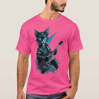 Cat Spela Electric Guitar Heavy Metall Sten Cat L T Shirt