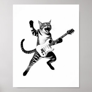 Cat Spela Guitar Rock and roll Band Manar Women Ki Poster