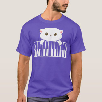 Cat Spela Piano Music Älskare Cat Owner Piano Cat T Shirt