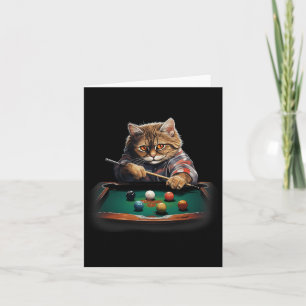 Cat Spela upp Bassäng Billiards Coola Funny Cats Kort