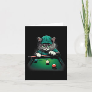 Cat Spela upp Bassäng Billiards Coola Funny Cats Kort