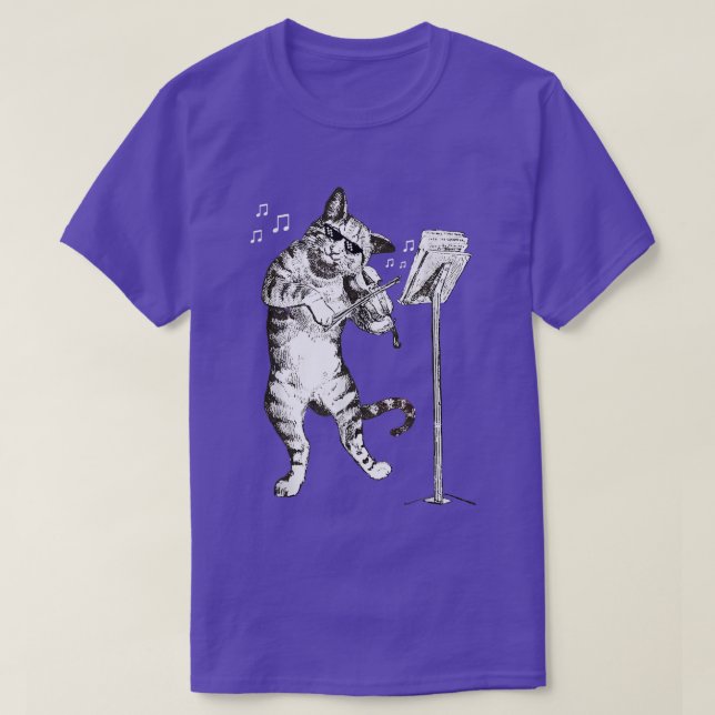 Cat Spela Violin Violinist Gift Tee  (Design framsida)